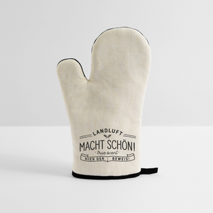 Ofenhandschuh mit Gummibeschichtung - Leinen/Schwarz 