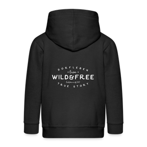 Wild und Frei / Kinder Premium Jacke - Schwarz