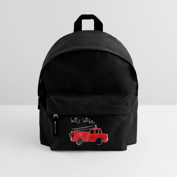 Feuerwehr / Kinder Rucksack - Schwarz