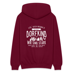 Leg Dich niemals mit einem Dorfkind an / Herren Premium Sweatjacke - Bordeaux