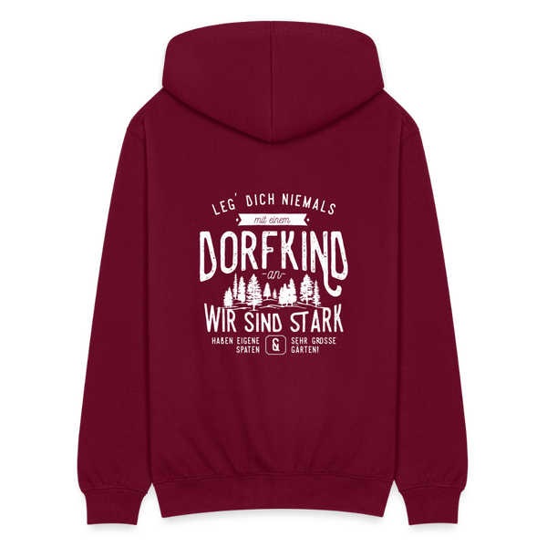 Leg Dich niemals mit einem Dorfkind an / Herren Premium Sweatjacke - Bordeaux