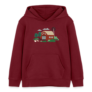 Bauernhof Hofkind / Kinder Organic Hoodie - Burgunderrot