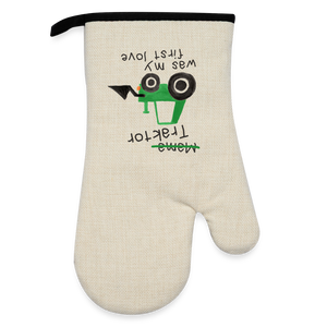 Ofenhandschuh mit Gummibeschichtung - Leinen/Schwarz 