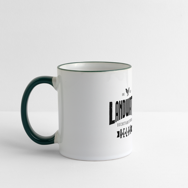 Landwirtin buchstabiert man Heldin / Tasse - Weiß/Dunkelgrün