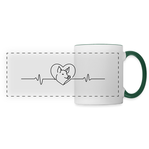 Herzschlag Schwein / Tasse - Weiß/Dunkelgrün