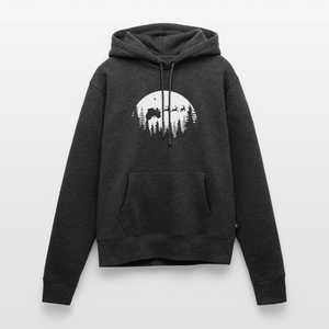 Weihnachtsmann fliegt mit Traktor über die Wälder / Damen Premium Hoodie - Anthrazit meliert