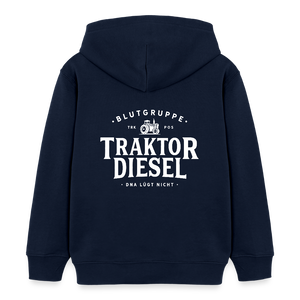 Blutgruppe Traktor Diesel - DNA lügt nicht / Kinder Organic Hoodie - Navy
