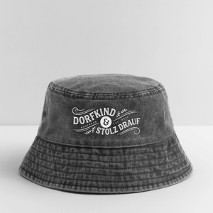 Dorfkind und stolz drauf / Vintage Bucket Hat - Vintage Schwarz