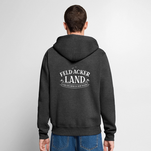 Feld Acker Land und ein Bier in meiner Hand / Männer Premium Kapuzenjacke - Anthrazit meliert