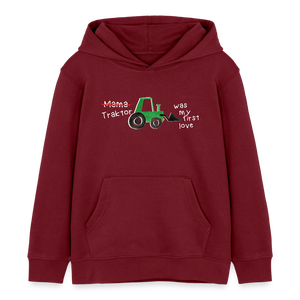 Traktorliebe - Traktor was my first love / Kinder Organic Hoodie - Burgunderrot