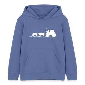 Weihnachtsmann mit Kühe / Kinder Organic Hoodie - Blau