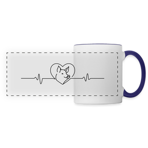 Herzschlag Schwein / Tasse - Weiß/Kobaltblau