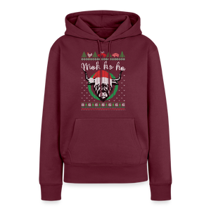Weihnachtskuh Mo ho ho / Damen Premium Hoodie - Burgunderrot