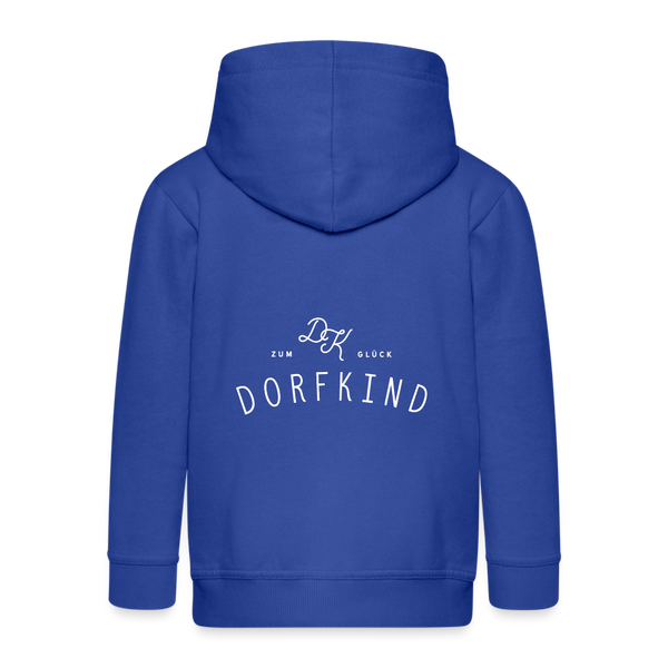 Zum Glück Dorfkind / Kinder Premium Kapuzenjacke - Royalblau