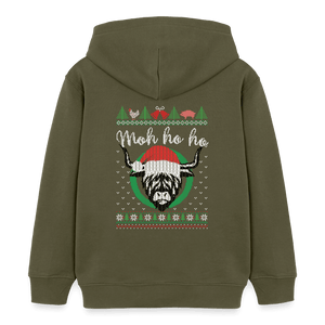 Weihnachtskuh Mo Ho Ho / Kinder Organic Hoodie - Khaki