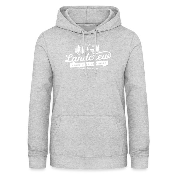 Landcrew / Dorfcrew / Damen Premium Hoodie (Monochrom Edition) - Hellgrau meliert