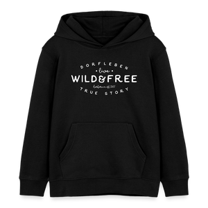 Wild and free - Dorfleben Liebe / Kinder Organic Hoodie - Schwarz