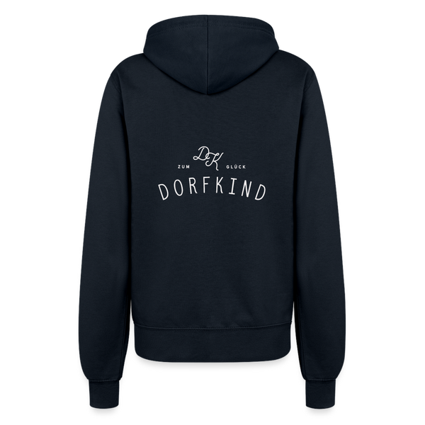 Zum Glück Dorfkind / Damen Premium Sweatjacke - Navy