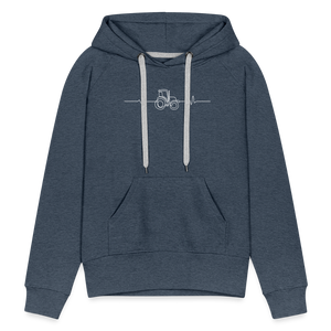 Herzschlag Traktor / Traktorliebe / Damen Premium Hoodie - Jeansblau