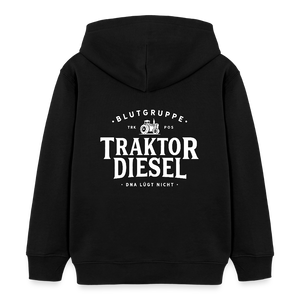 Blutgruppe Traktor Diesel - DNA lügt nicht / Kinder Organic Hoodie - Schwarz