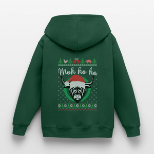 Weihnachten Kuh Moh Ho ho / Kinder Premium Hoodie - Flaschengrün