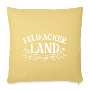Feld Acker Land und ein Bier in der Hand / Kissenbezug - Hellgelb