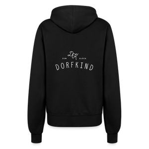 Zum Glück Dorfkind / Damen Premium Sweatjacke - Schwarz