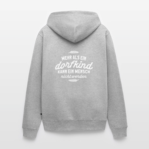 Mehr als ein Dorfkind kann ein Mensch nicht werden / Herren Premium Kapuzenjacke - Grau meliert