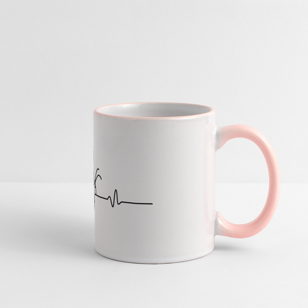 Herzschlag Biene / Tasse - Weiß/Pink