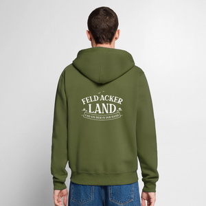 Feld Acker Land und ein Bier in meiner Hand / Männer Premium Kapuzenjacke - Khaki