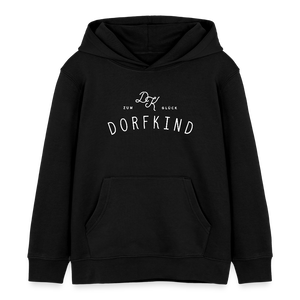 Zum Glück Dorfkind / Kinder Organic Hoodie - Schwarz