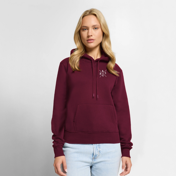 Kerb Badge / Damen Premium Hoodie - Burgunderrot