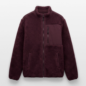 Zum Glück Dorfkind / Organic Sherpajacke Teddy Fleece - Maroon