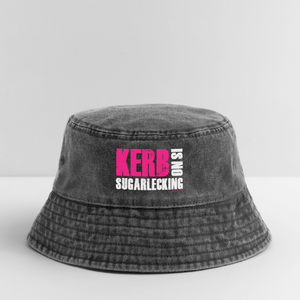 Kerb is no sugarlecking / Vintage Bucket Hat - Vintage Schwarz