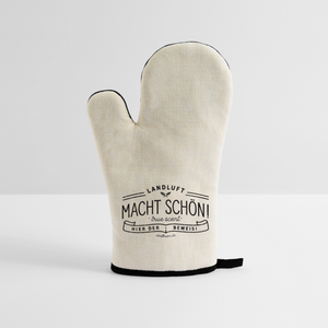 Ofenhandschuh mit Gummibeschichtung - Leinen/Schwarz 