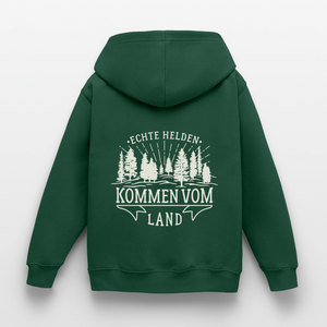 Echte Helden kommen vom Land / Kinder Premium Hoodie - Flaschengrün