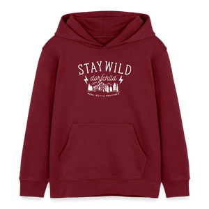 Stay Wild Dorfchild / Kinder Organic Hoodie - Burgunderrot