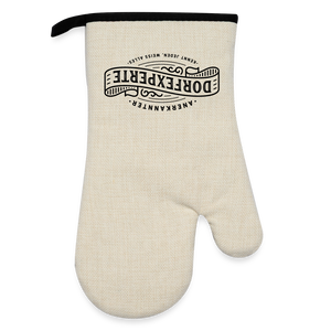 Ofenhandschuh mit Gummibeschichtung - Leinen/Schwarz 