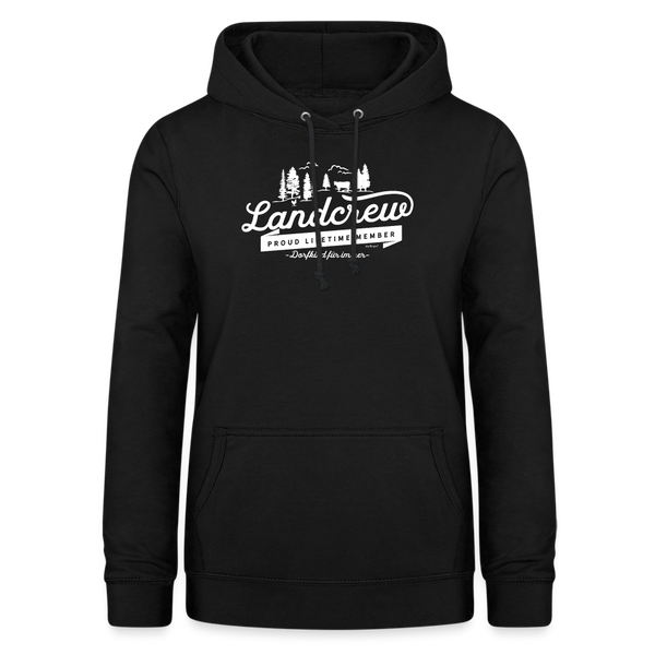 Landcrew / Dorfcrew / Damen Premium Hoodie (Monochrom Edition) - Schwarz