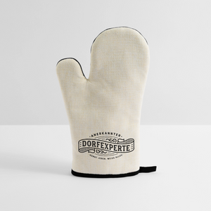 Ofenhandschuh mit Gummibeschichtung - Leinen/Schwarz 