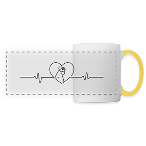 Herzschlag Huhn / Tasse - Weiß/Gelb