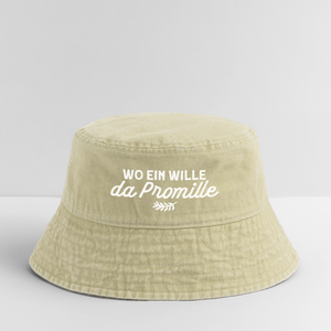 Wo ein Wille da Promille / Vintage Bucket Hat - Vintage Beige