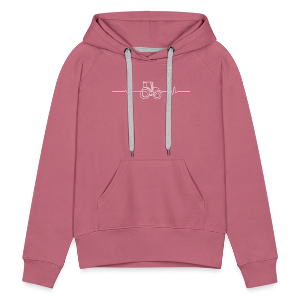 Herzschlag Traktor / Traktorliebe / Damen Premium Hoodie - Malve