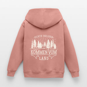 Echte Helden kommen vom Land / Kinder Premium Hoodie - Altrosa