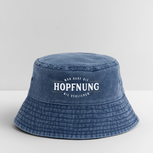 Man darf die Hopfnung nie verlieren / Vintage Bucket Hat - Vintage Denim