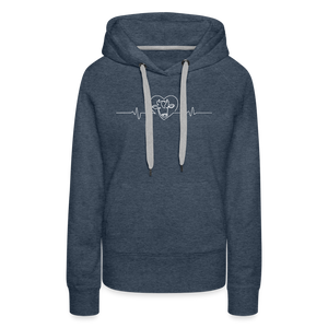 Herzschlag Kuh / Kuhliebe / Damen Premium Hoodie - Jeansblau