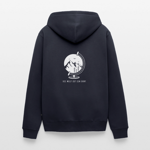 Die Welt ist ein Dorf / Herren Premium Kapuzenjacke - Navy