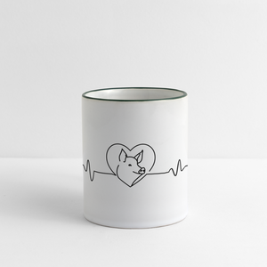 Herzschlag Schwein / Tasse - Weiß/Dunkelgrün