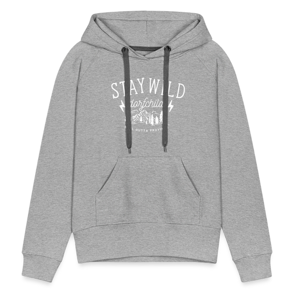 Stay Wild Dorfchild / Damen Premium Hoodie - Grau meliert