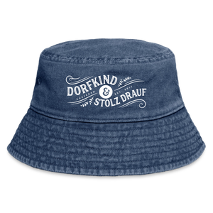 Dorfkind und stolz drauf / Vintage Bucket Hat - Vintage Denim